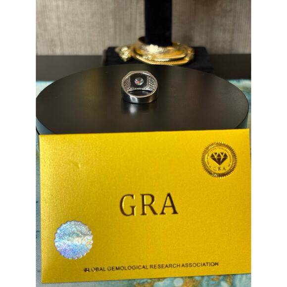 Sz 8 - Light Green 2CT Moissanite Ring w/ GRA - Picture 6 of 9